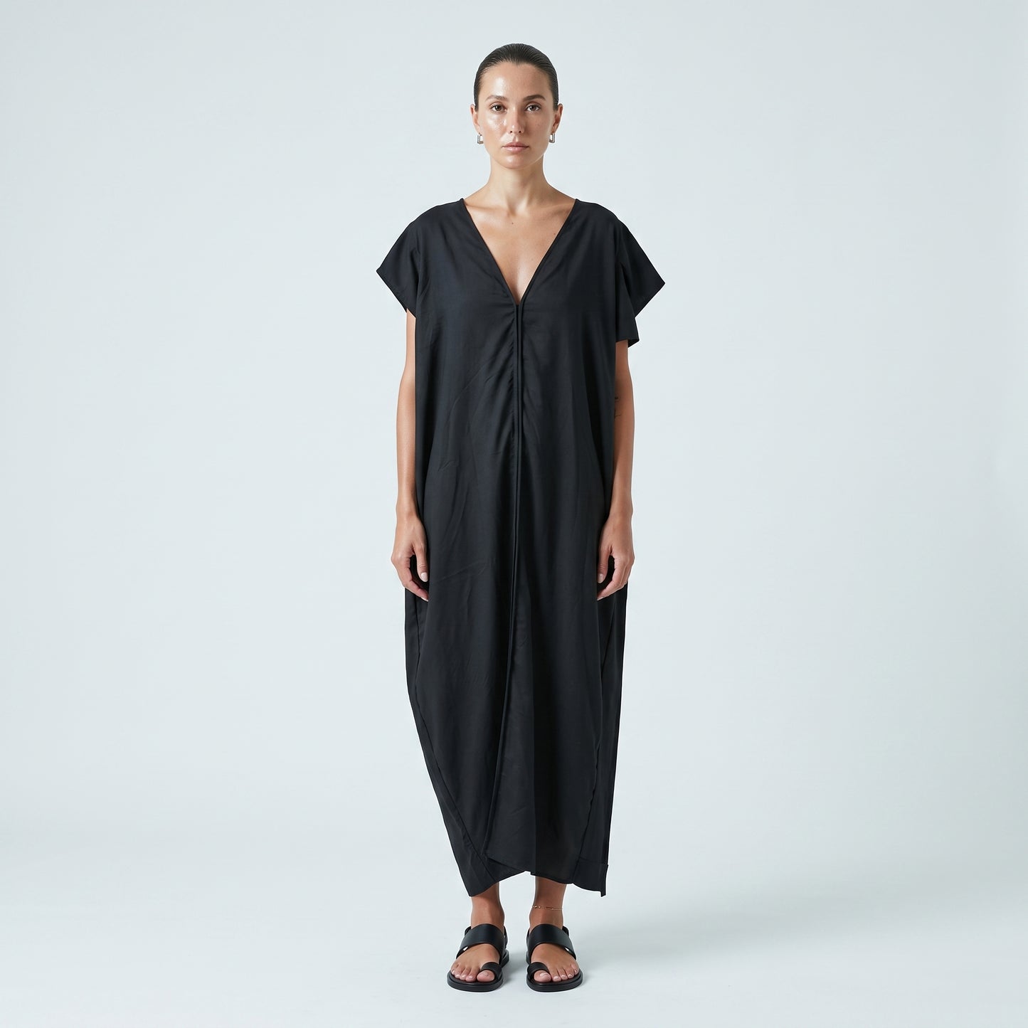 Minimalist V-Neck Shift Dress