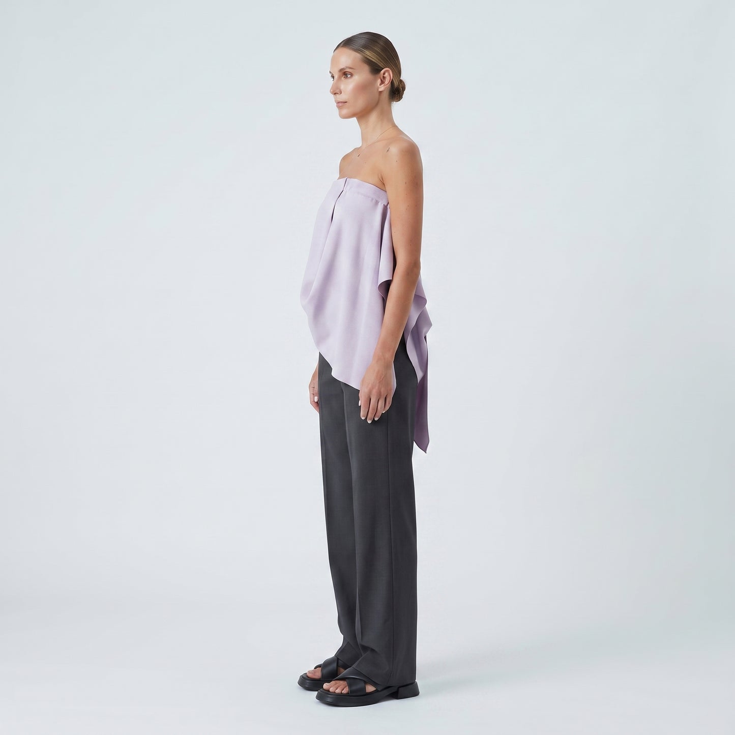 Asymmetric Lavender Sculptural Top