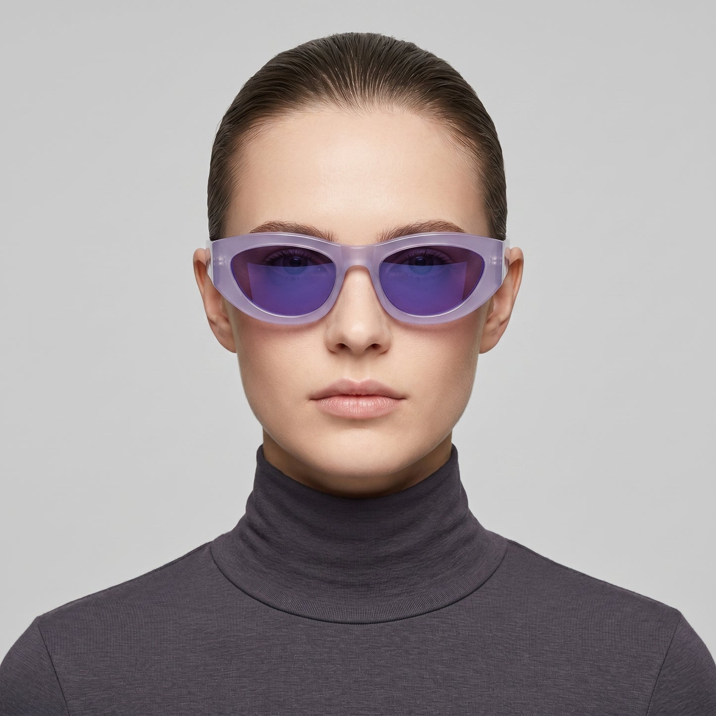 Transparent Purple Cat Eye Sunglasses