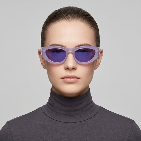 Transparent Purple Cat Eye Sunglasses