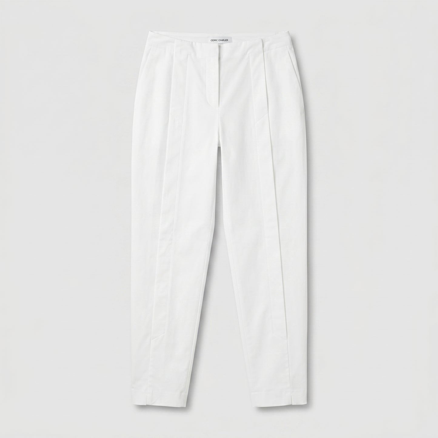 Tailored White Pleated Trousers