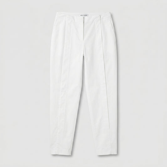 Tailored White Pleated Trousers