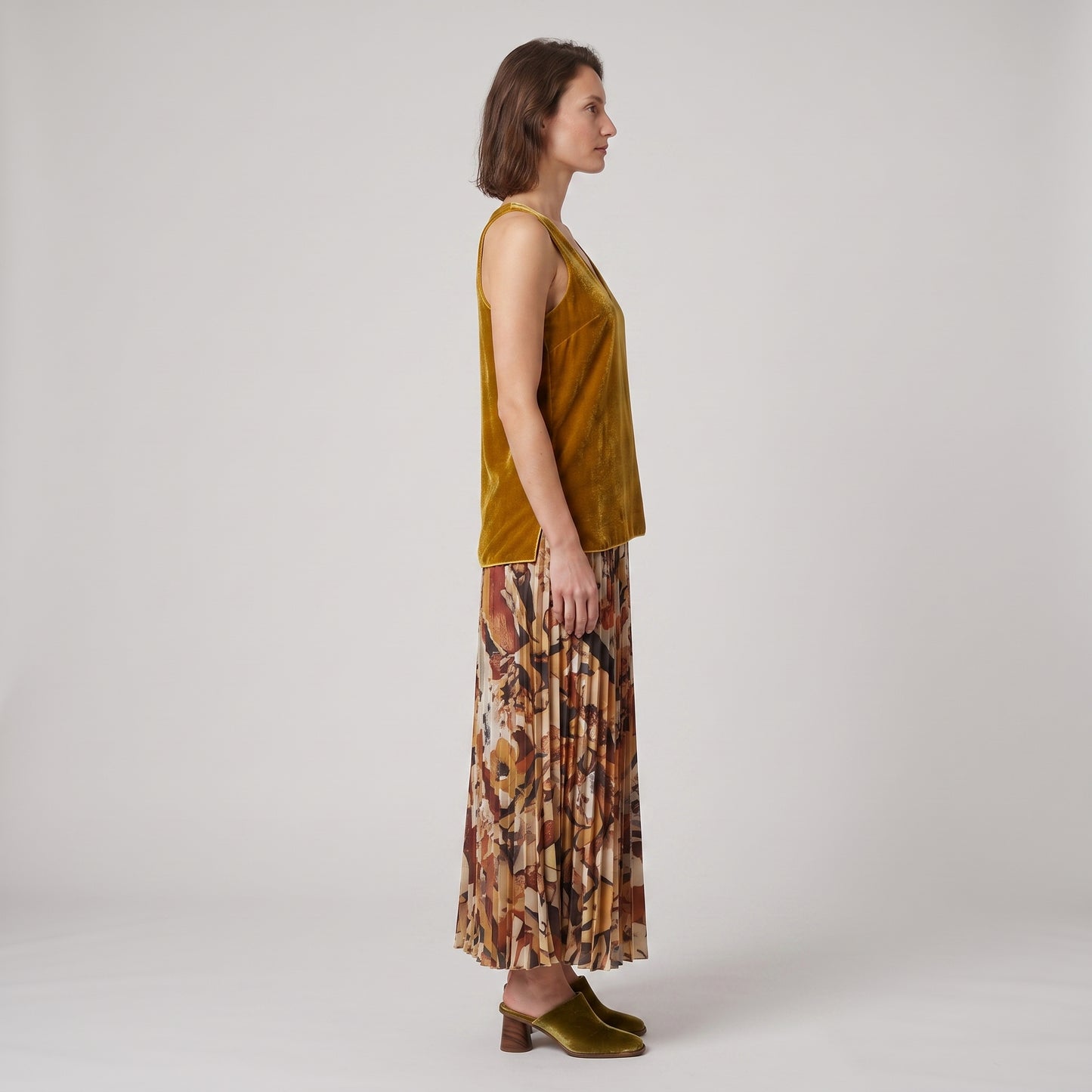 V-Neck Velvet Sleeveless Tank