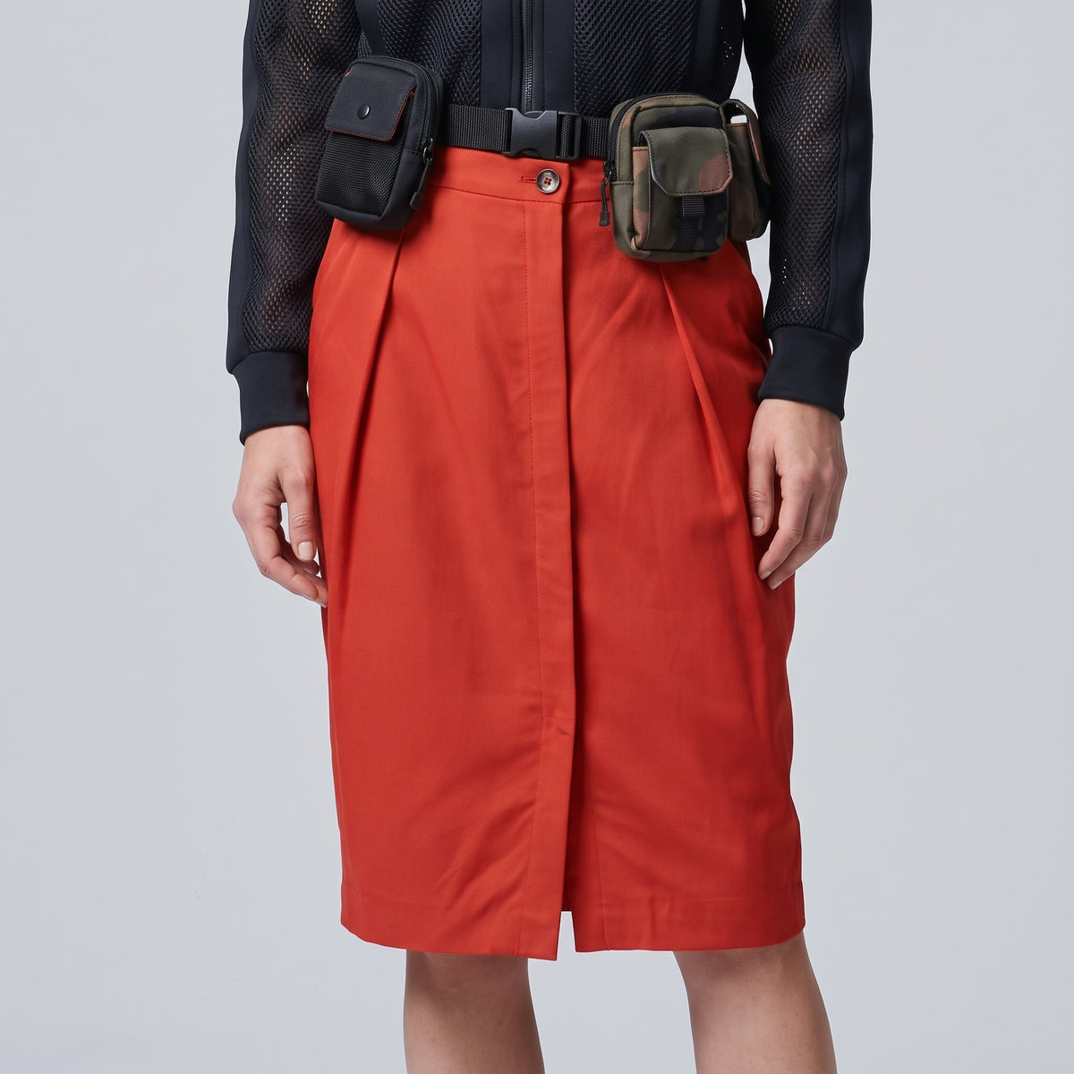 Tailored Wrap Front Mini Skirt