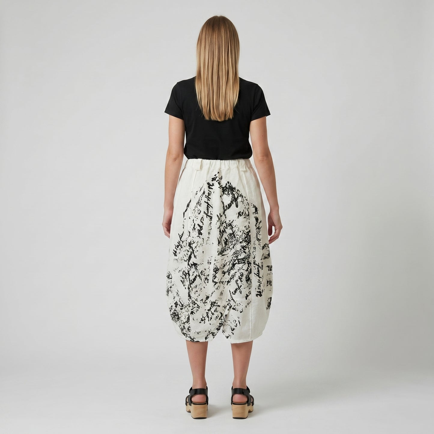 Abstract Print Balloon Skirt