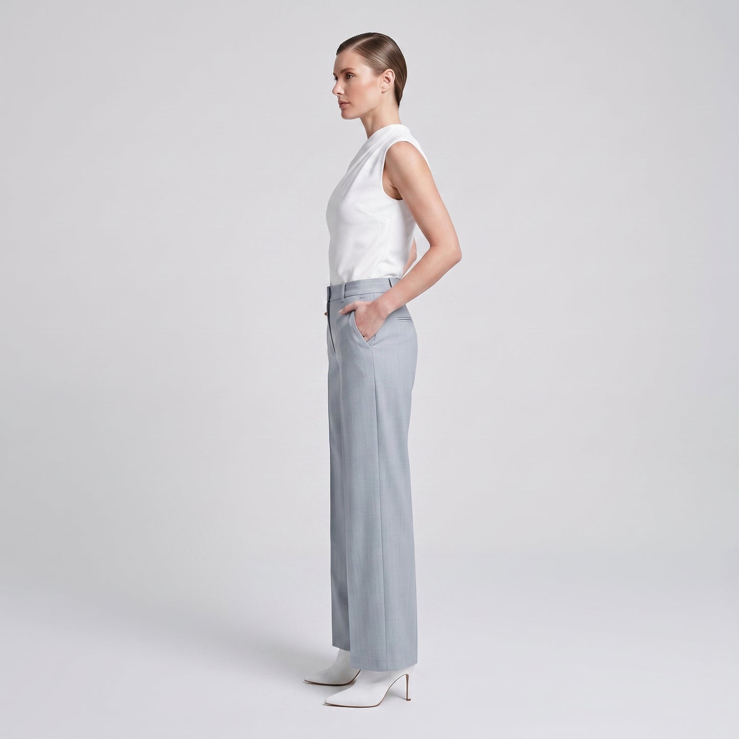 Tailored Pastel Slim Trousers