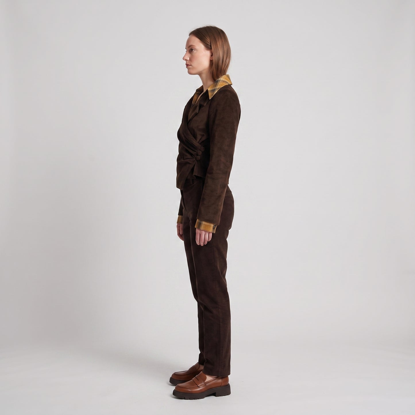 Structured Corduroy Wrap Jacket