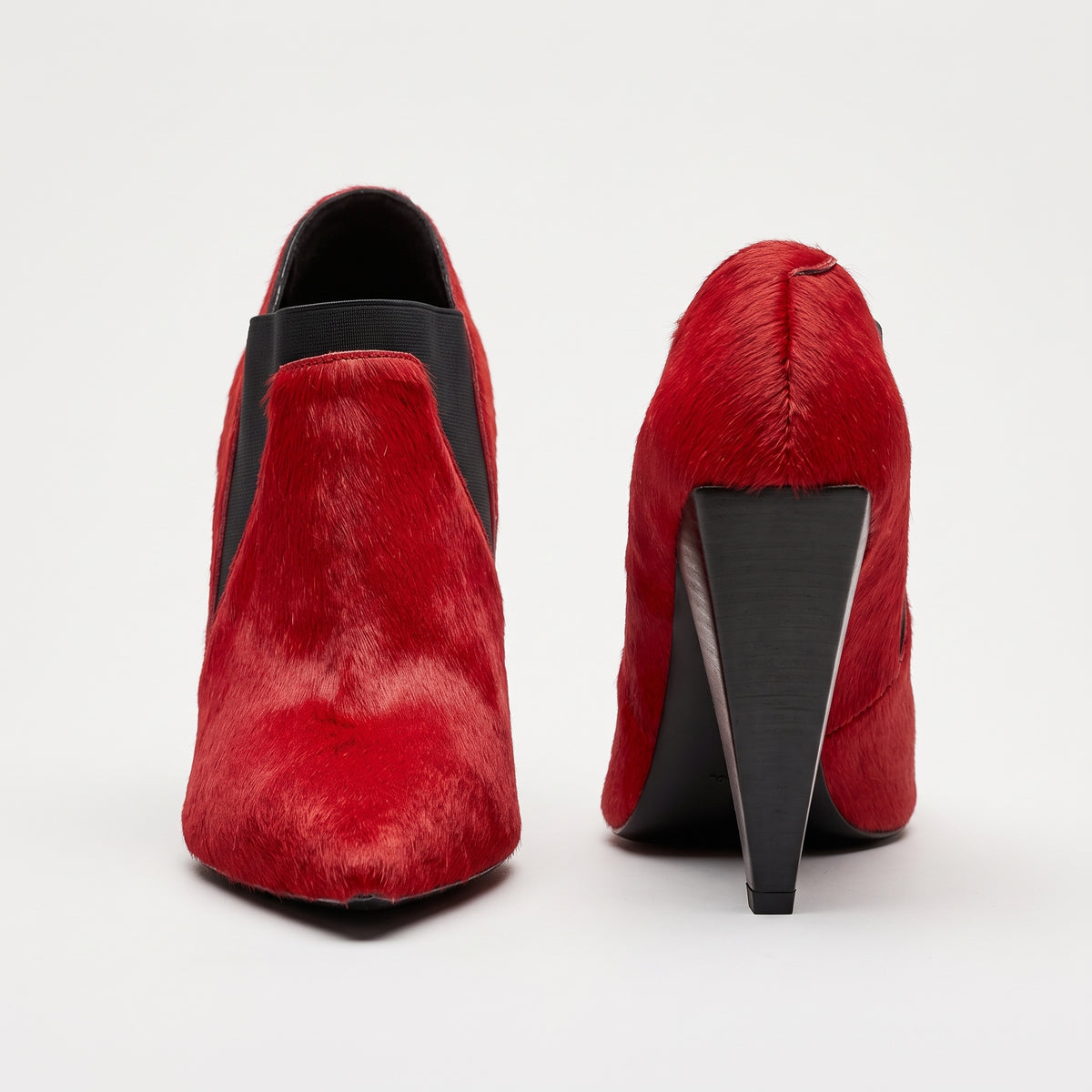 Red Calf Hair Ankle Boots