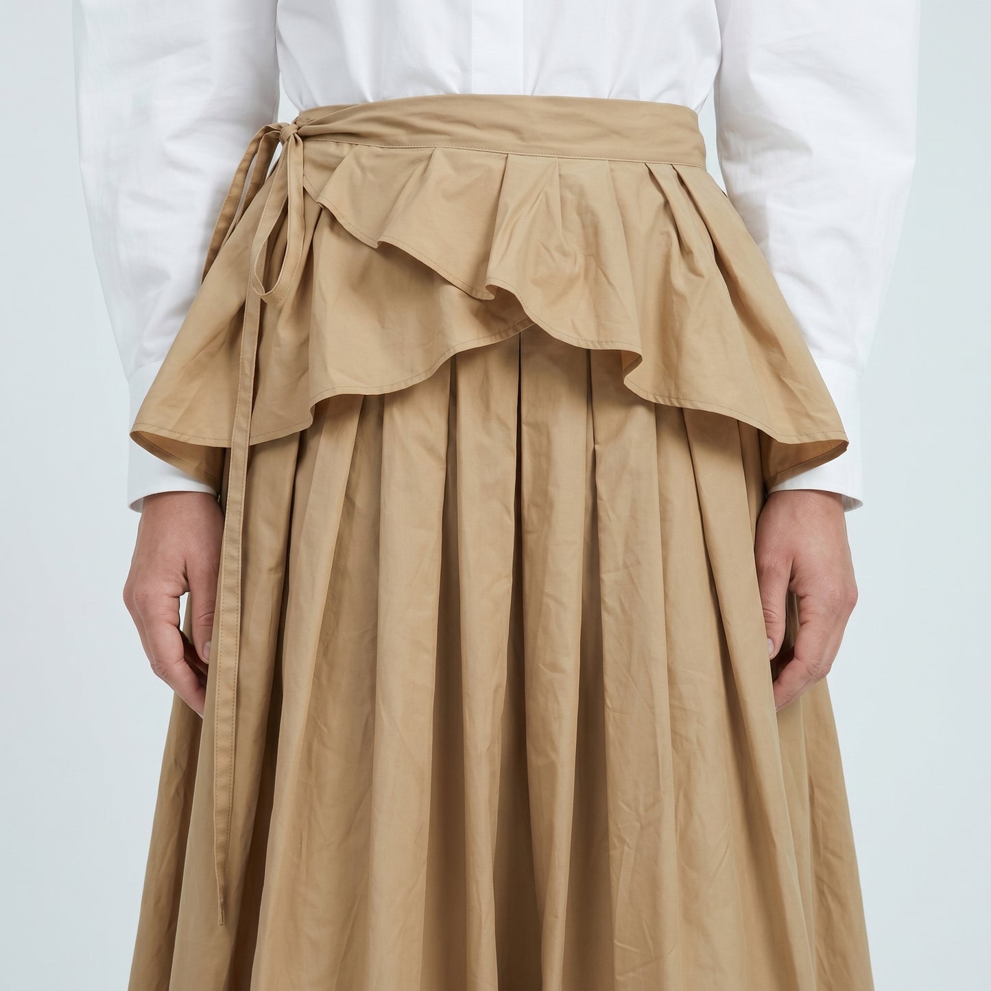 Asymmetric Ruffled Midi Skirt