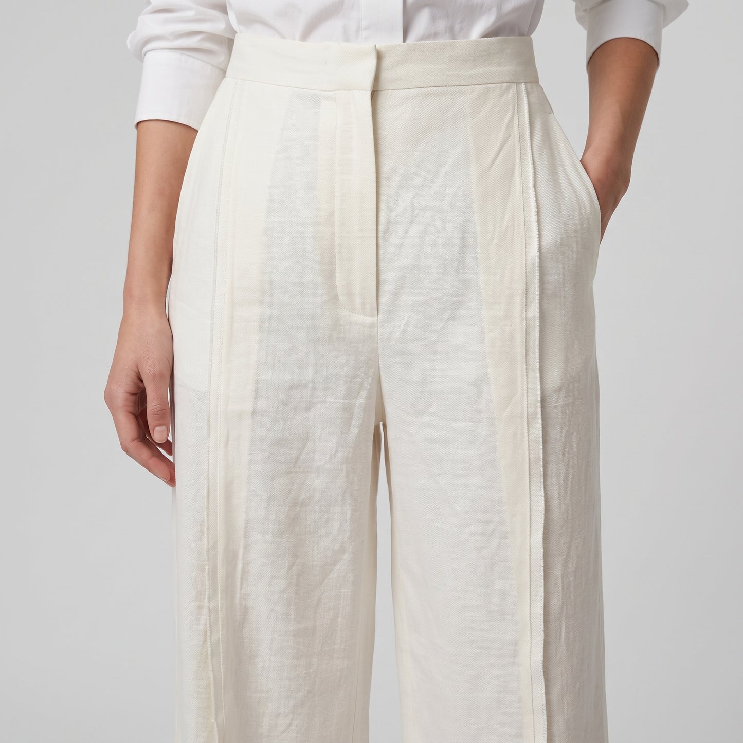 Wide-Leg Linen Trousers