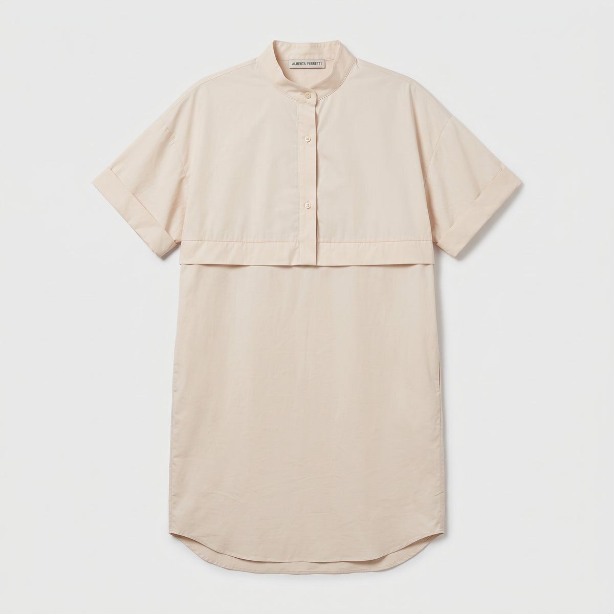 Minimalist Layered Cotton Shirt Dress
