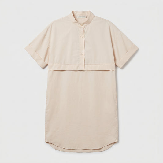 Minimalist Layered Cotton Shirt Dress