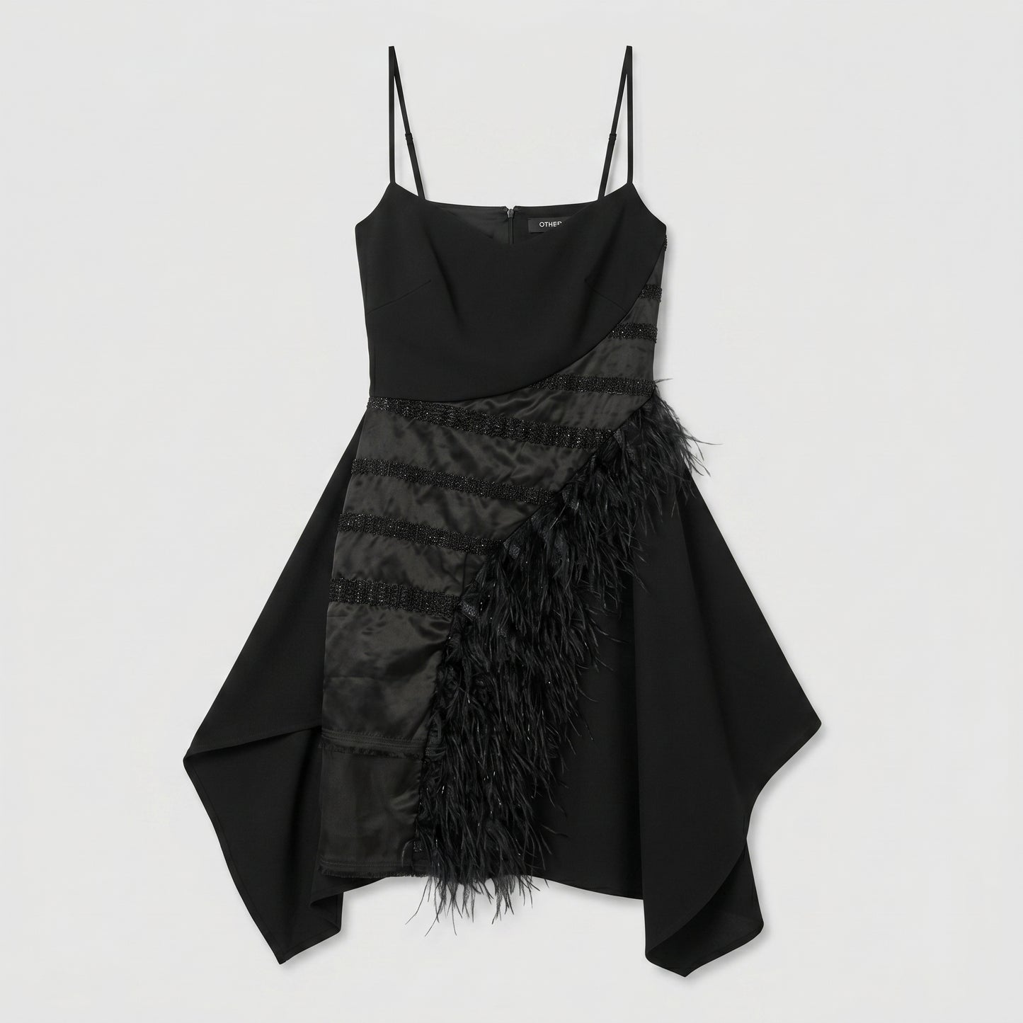 Embellished Feather Cocktail Dress