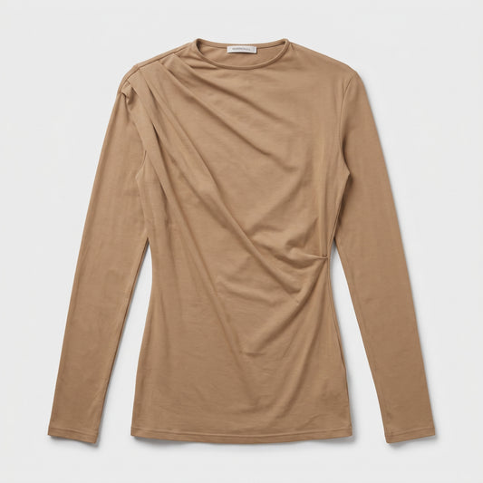Ruched Long Sleeve Jersey Top