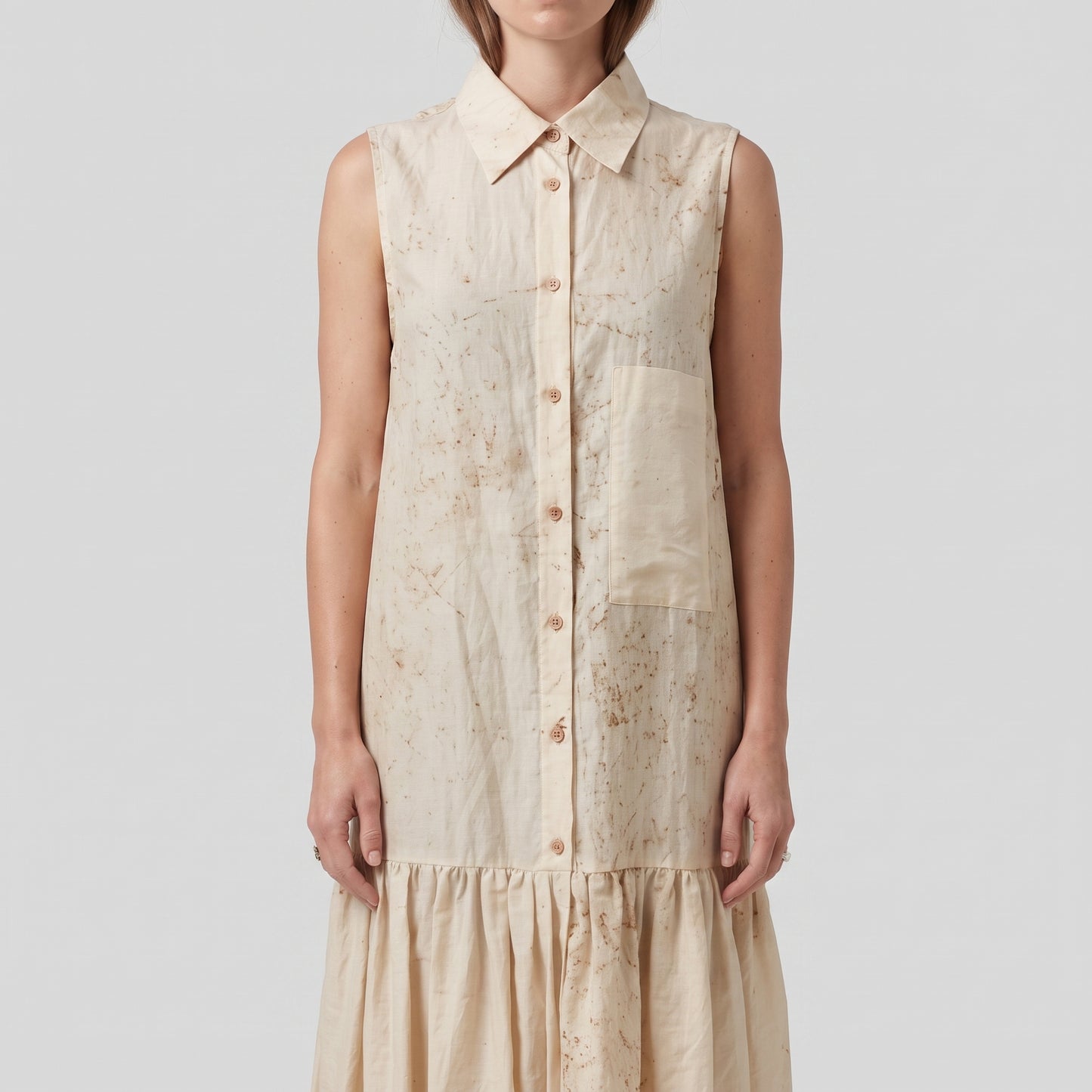 Sleeveless Collared Drop-Waist Dress