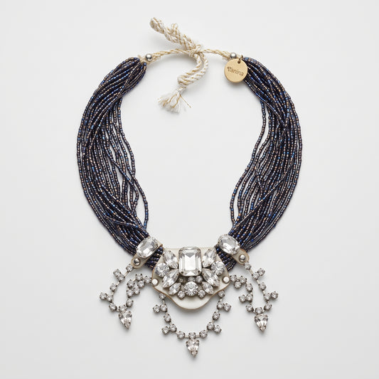 Beaded Crystal Statement Necklace