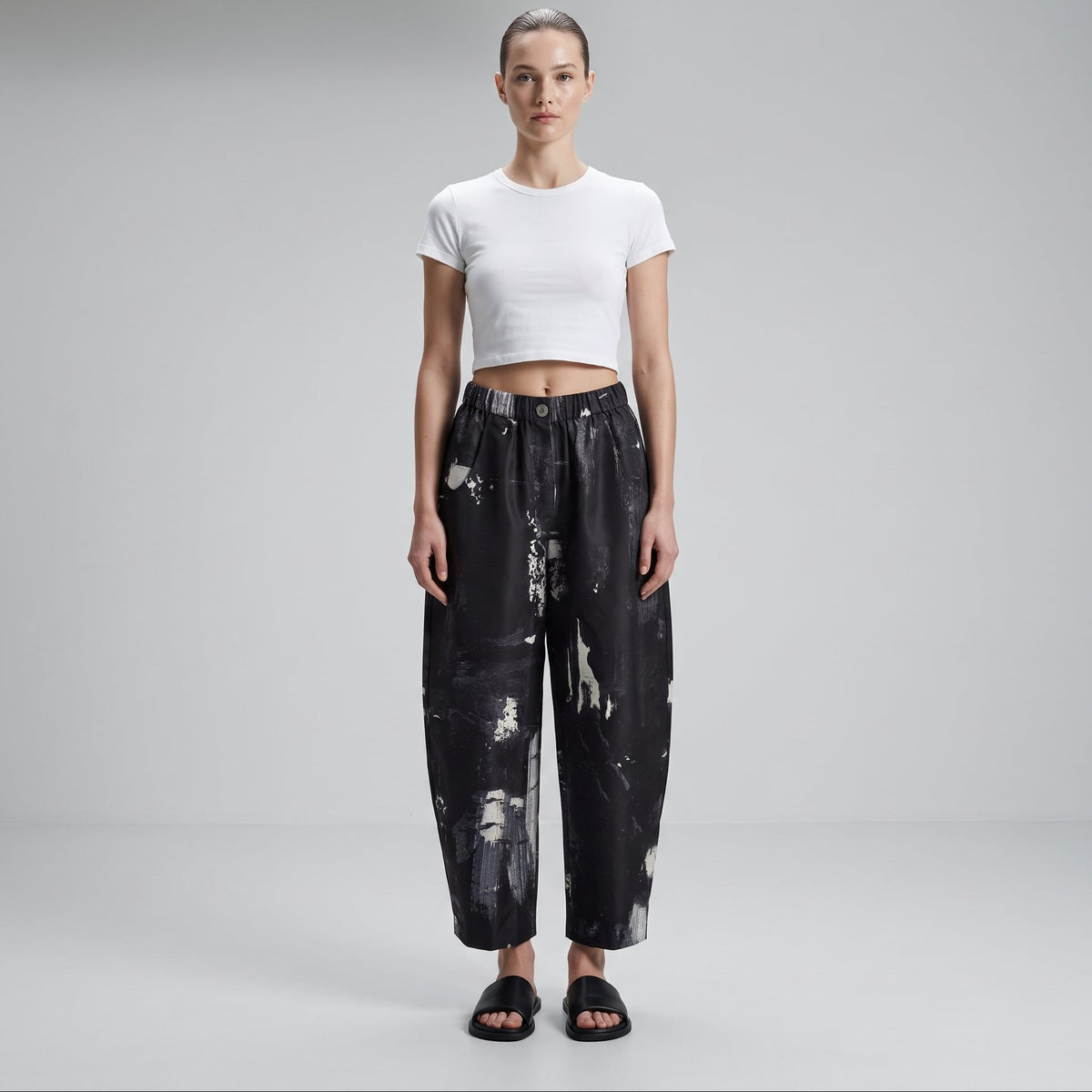 Abstract Print Tapered Trousers