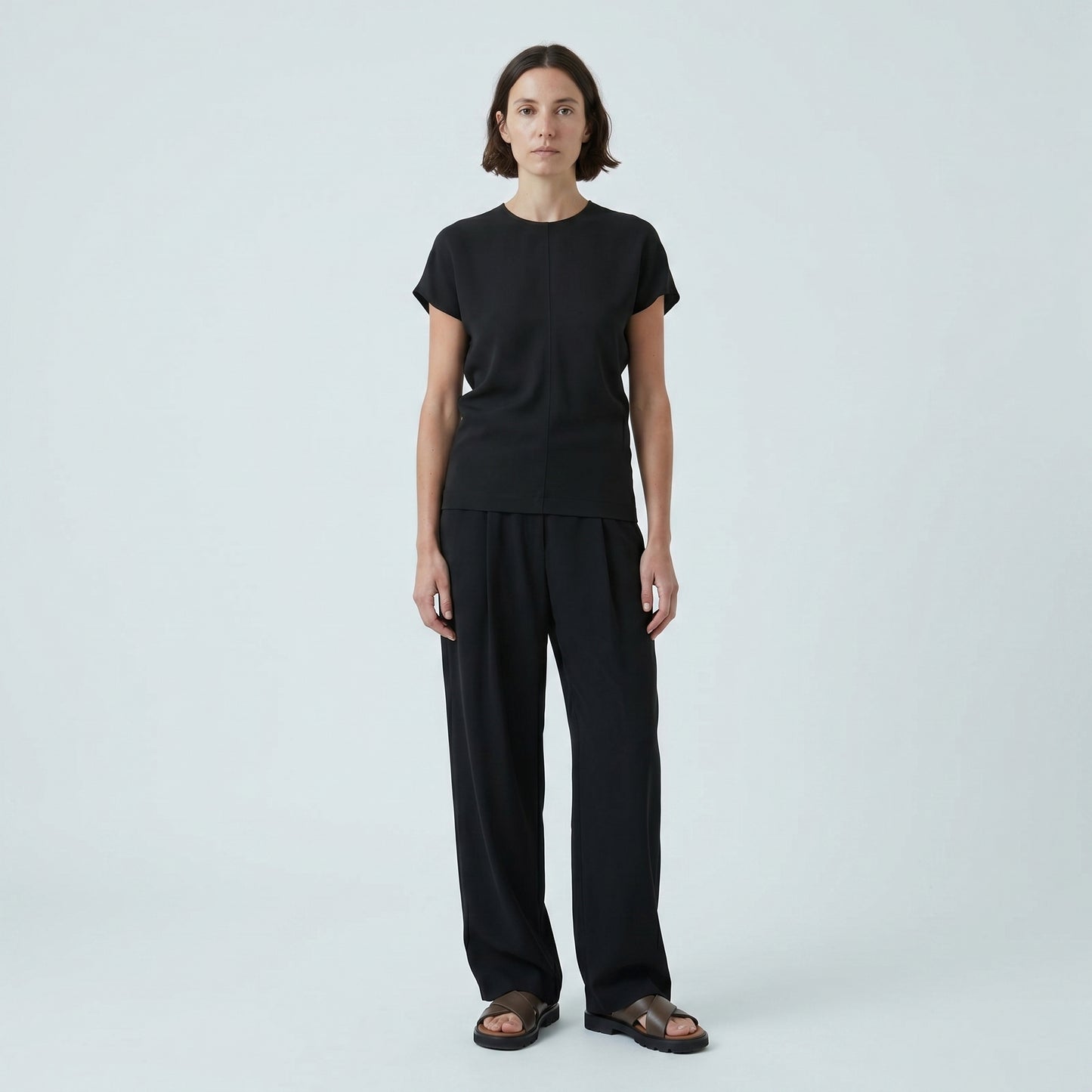 Minimalist Black Cap Sleeve Top