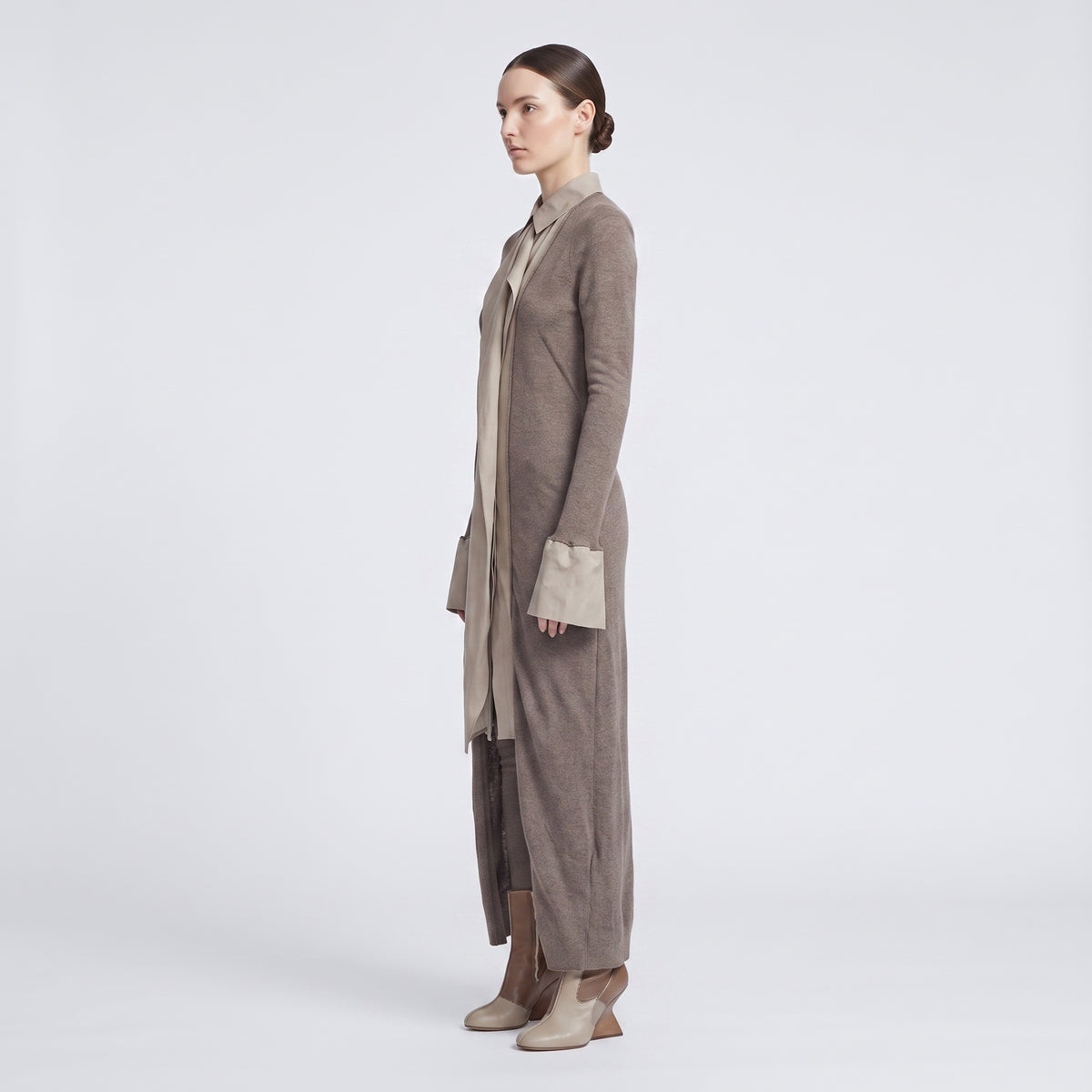 Layered Longline Knit Cardigan