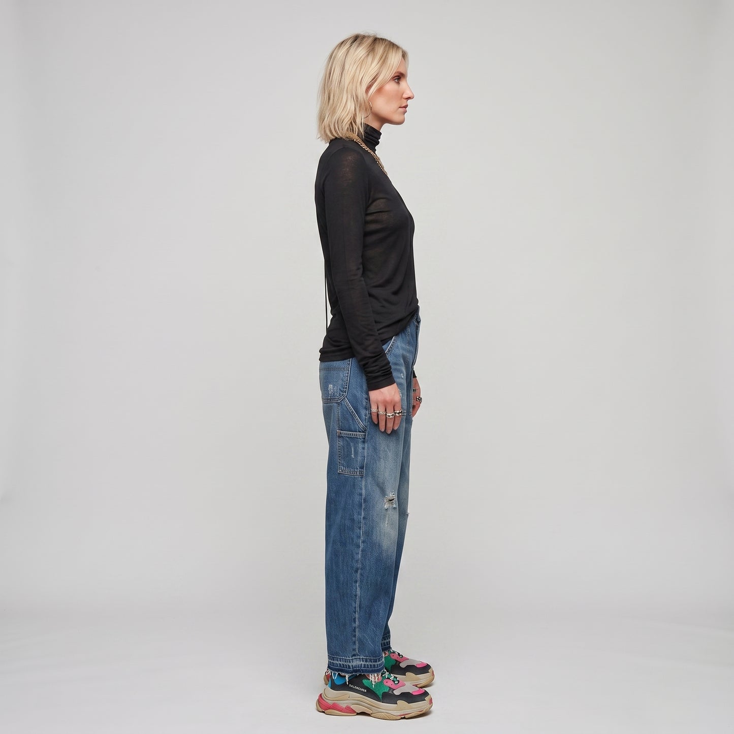 Classic Black Long-Sleeve Turtleneck