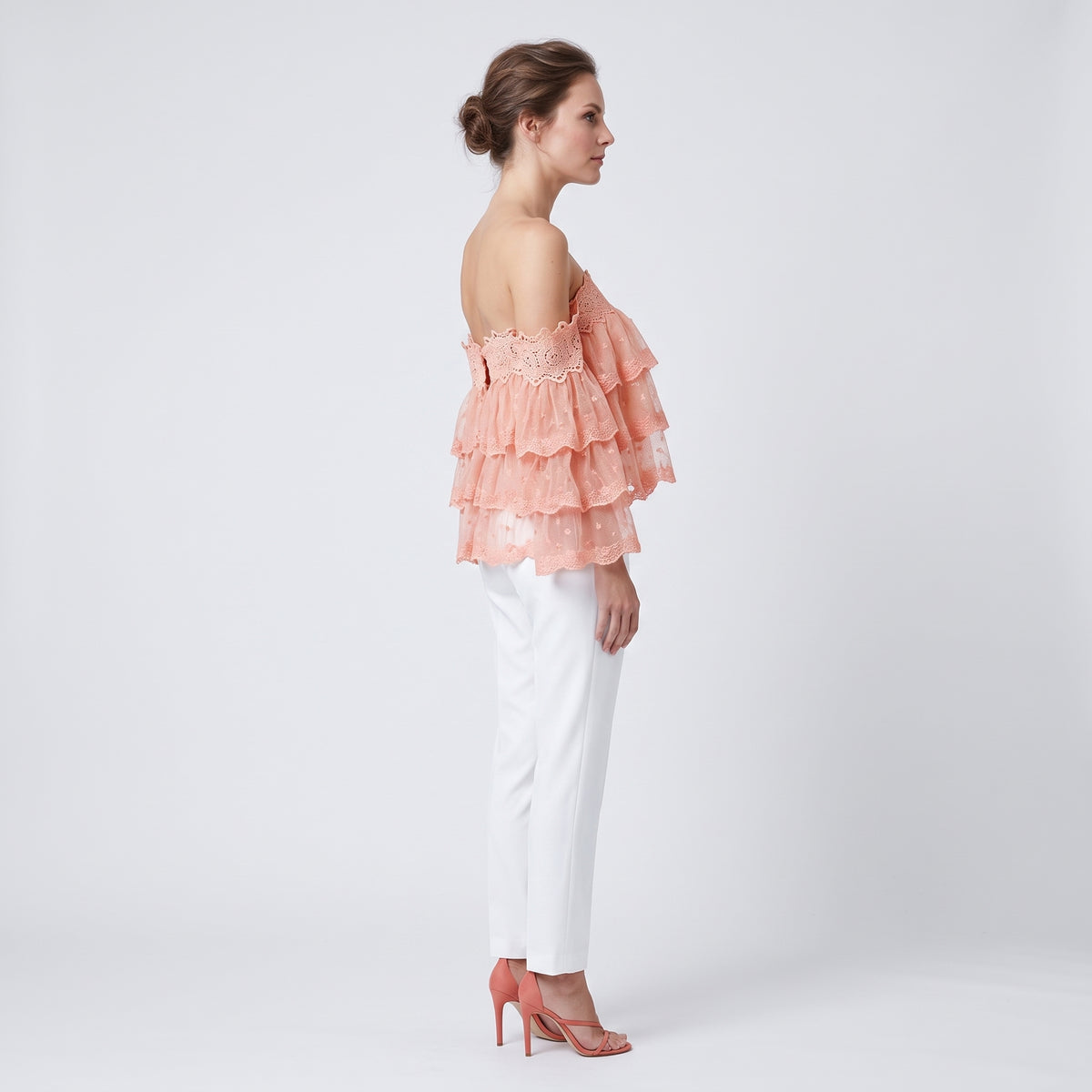 Tiered Lace Off-Shoulder Top