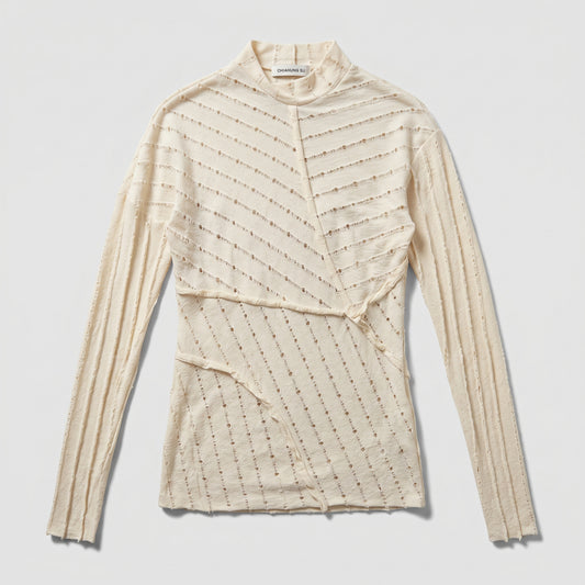 Textured Mock Neck Long Sleeve