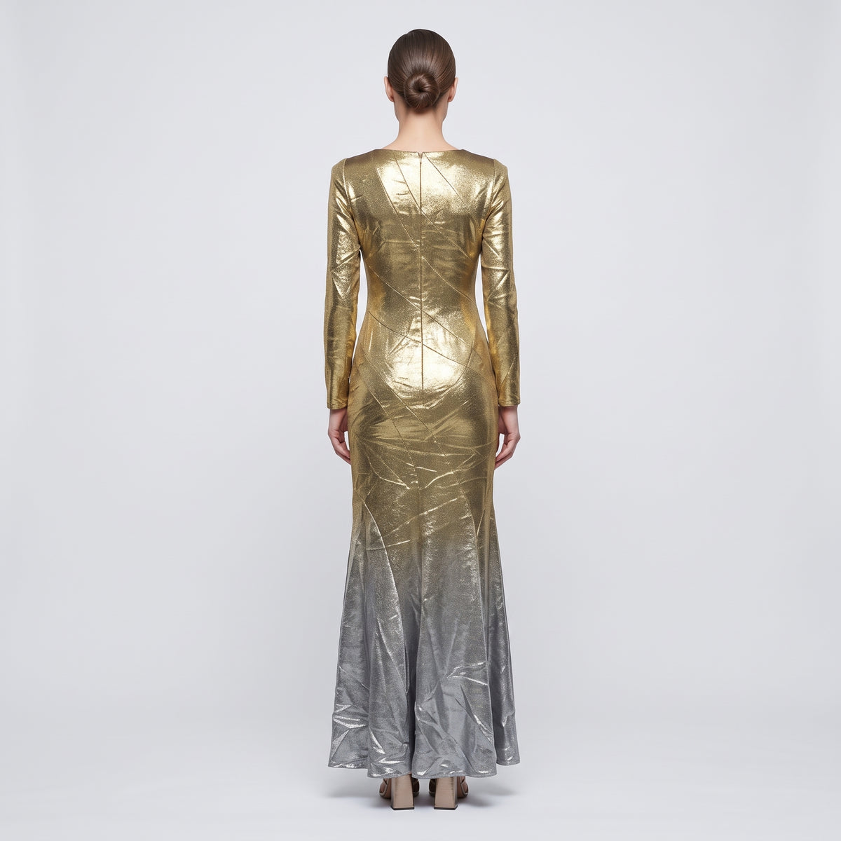 Metallic Ombre Mermaid Gown