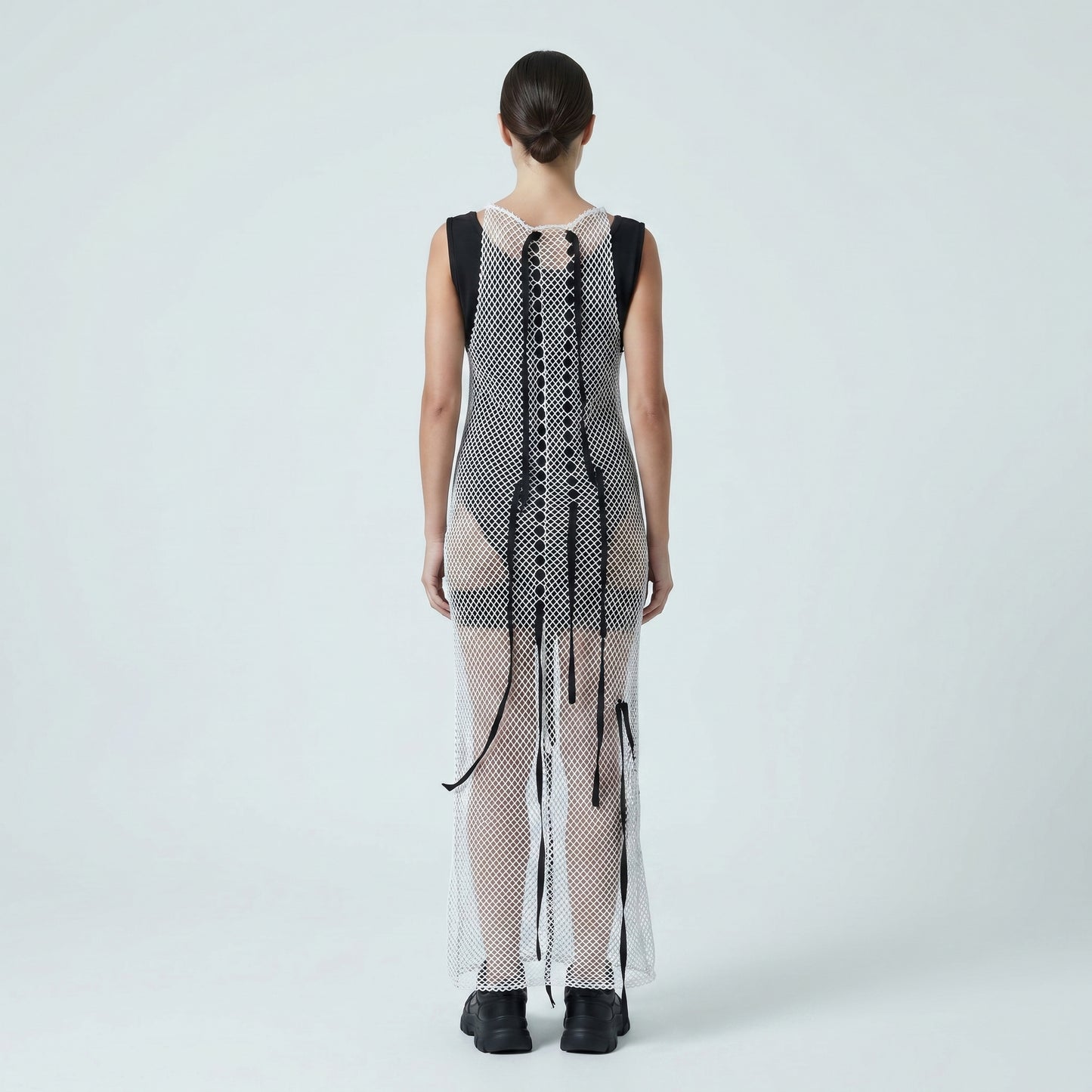 Fringed Open Knit Midi Dress