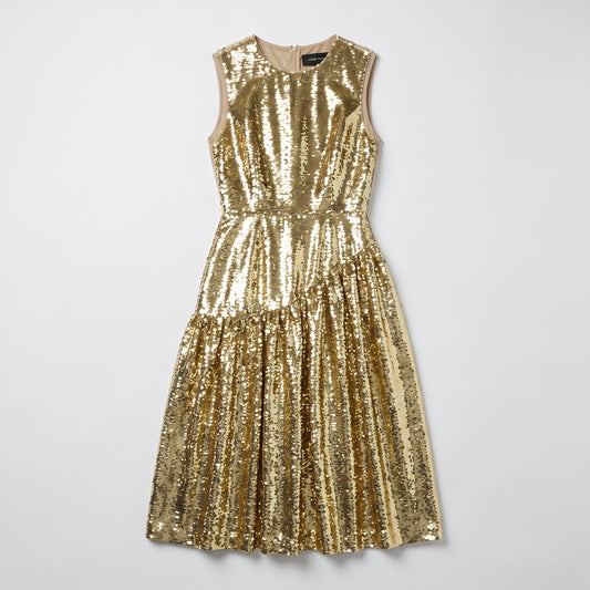 Metallic Sequin Embellished Midi Dress