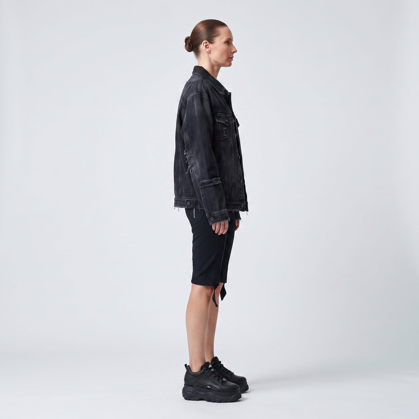 Ribbed Logo Waist Biker Shorts