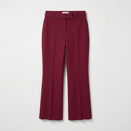Tailored Burgundy Cropped Trousers
