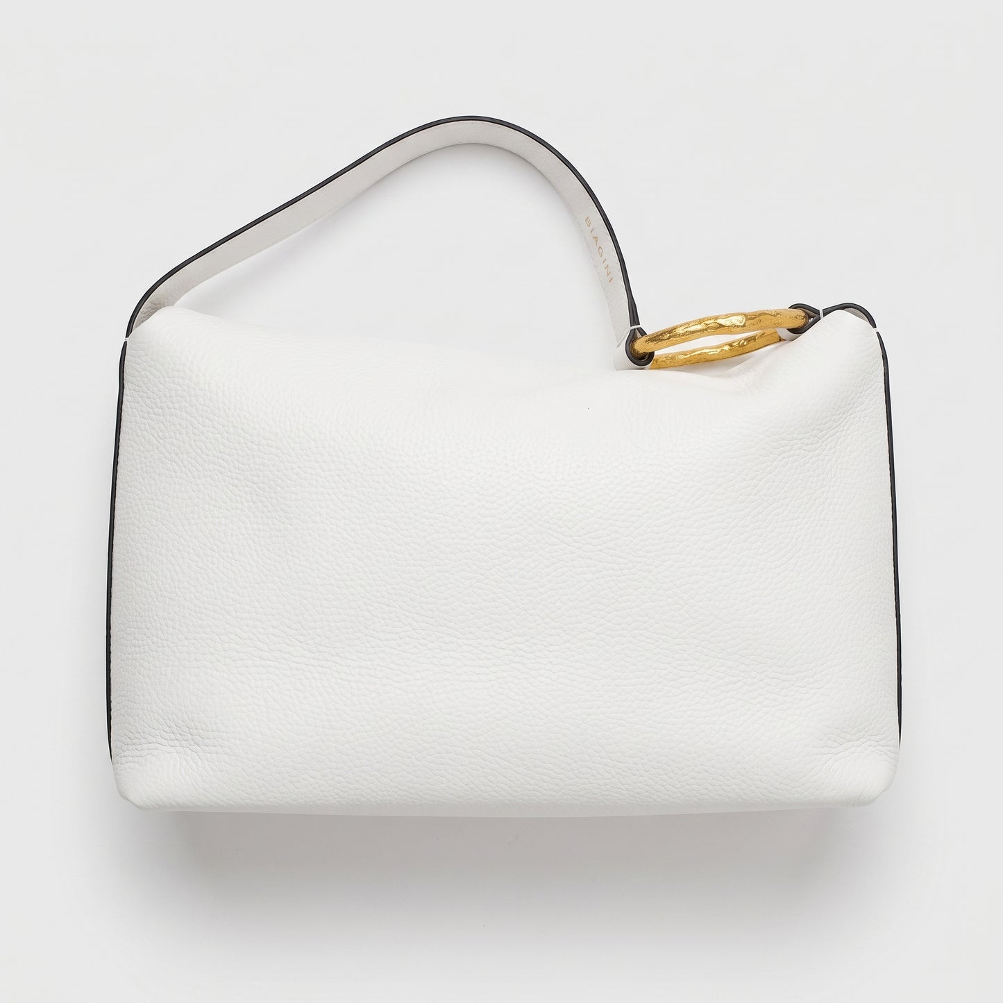 Sculptural Detail Leather Shoulder Bag
