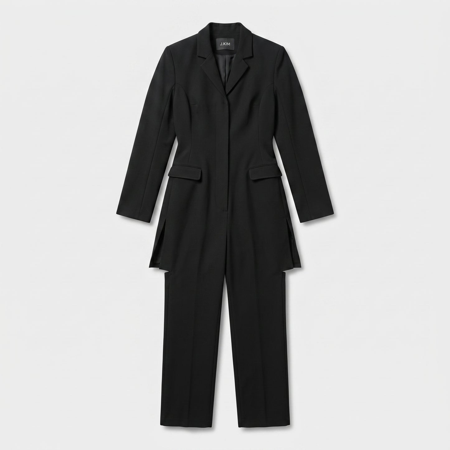 Tailored Wool Blend Jumpsuit