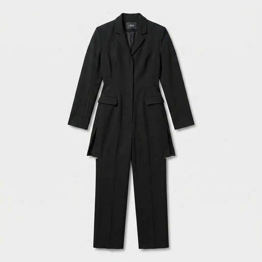 Tailored Wool Blend Jumpsuit
