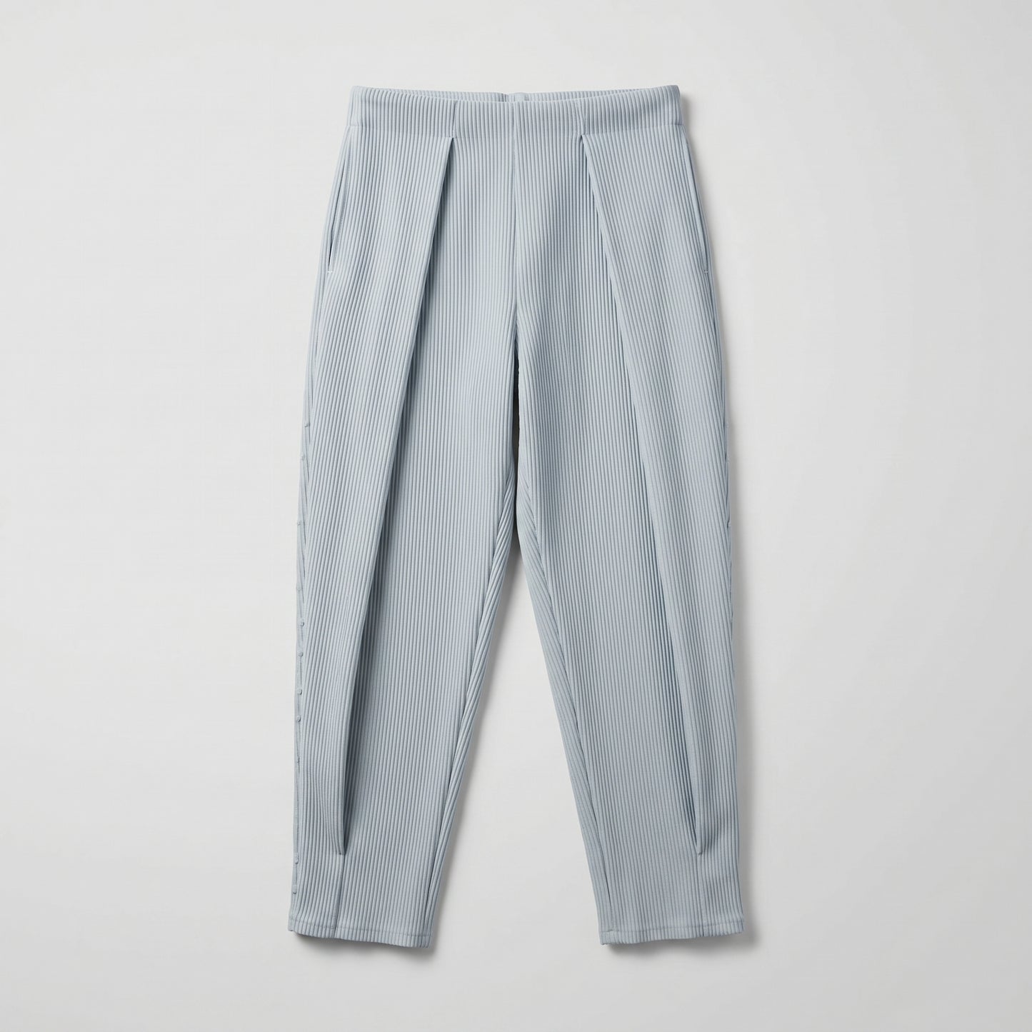 Ribbed High-Waisted Tailored Trousers