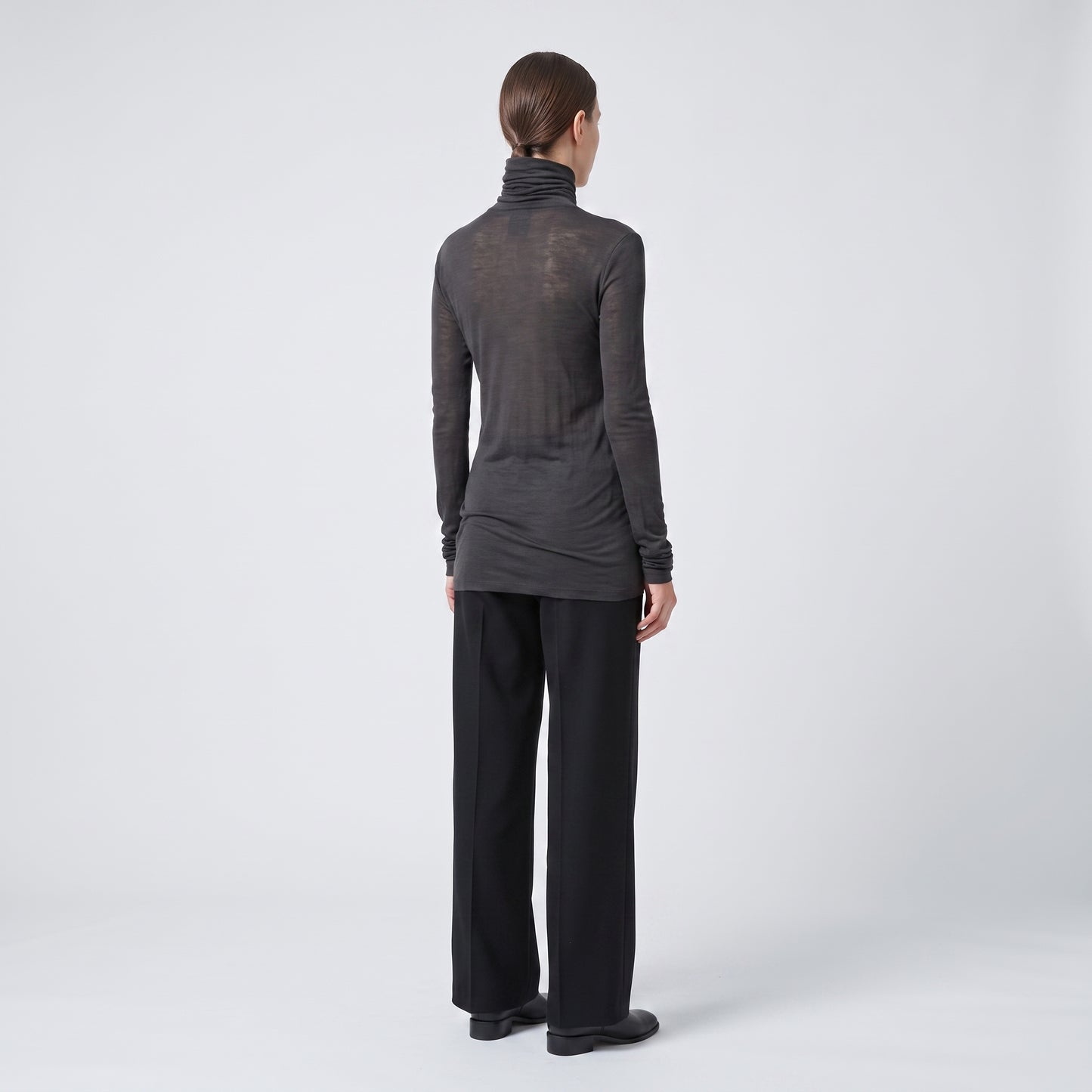 Essential Charcoal Turtleneck Top