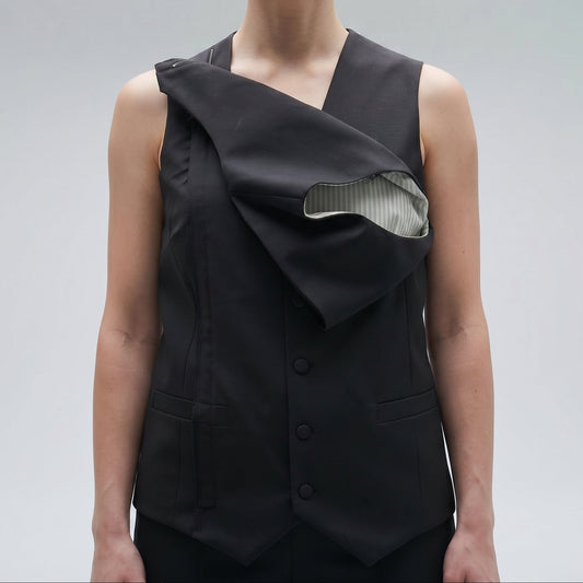 Asymmetric Tailored Layered Vest
