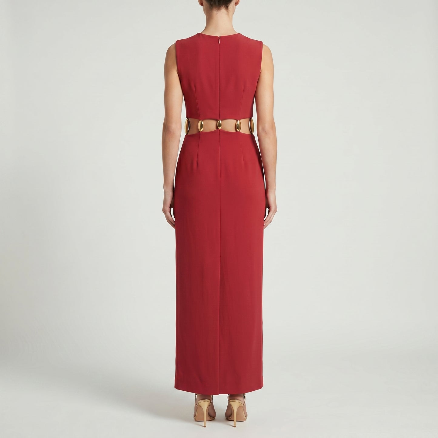 Cutout Embellished Midi Sheath Dress