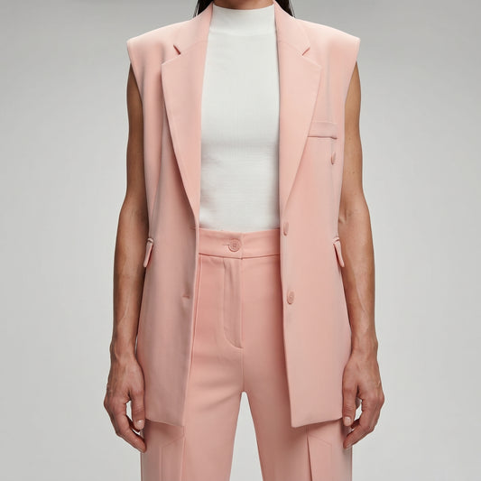 Tailored High-Waisted Blush Trousers