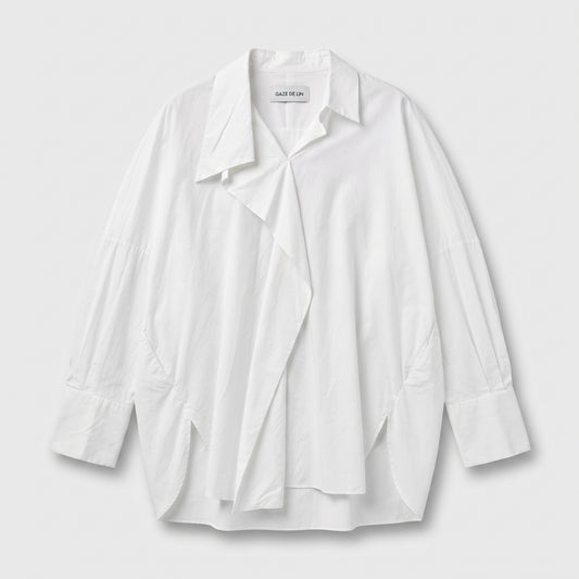 Oversized Asymmetric Cotton Shirt