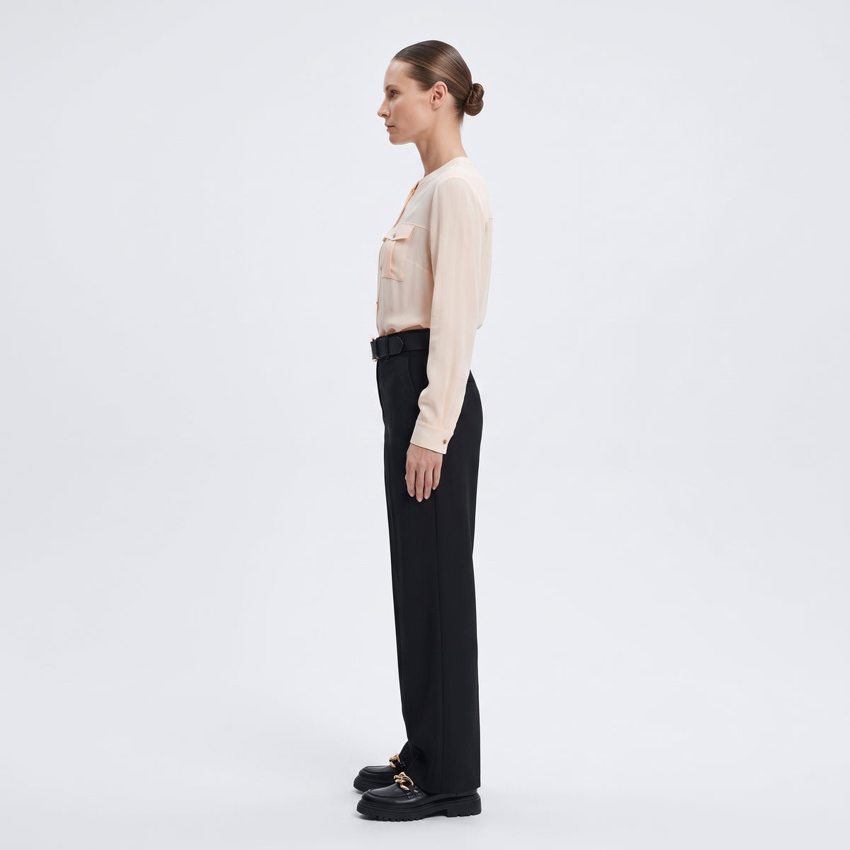 Silk Button-Down Utility Shirt