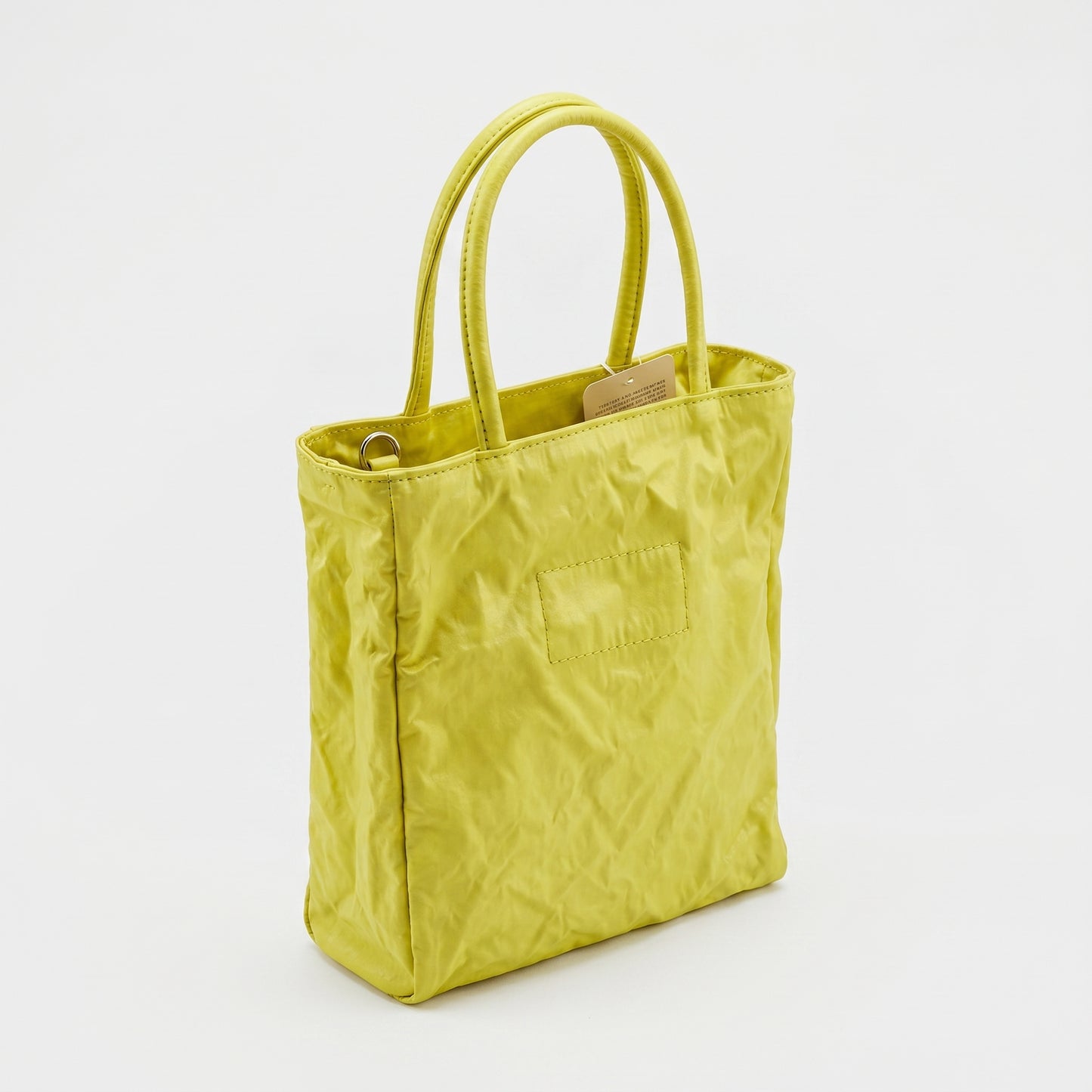 Crinkled Lime Yellow Mini Tote