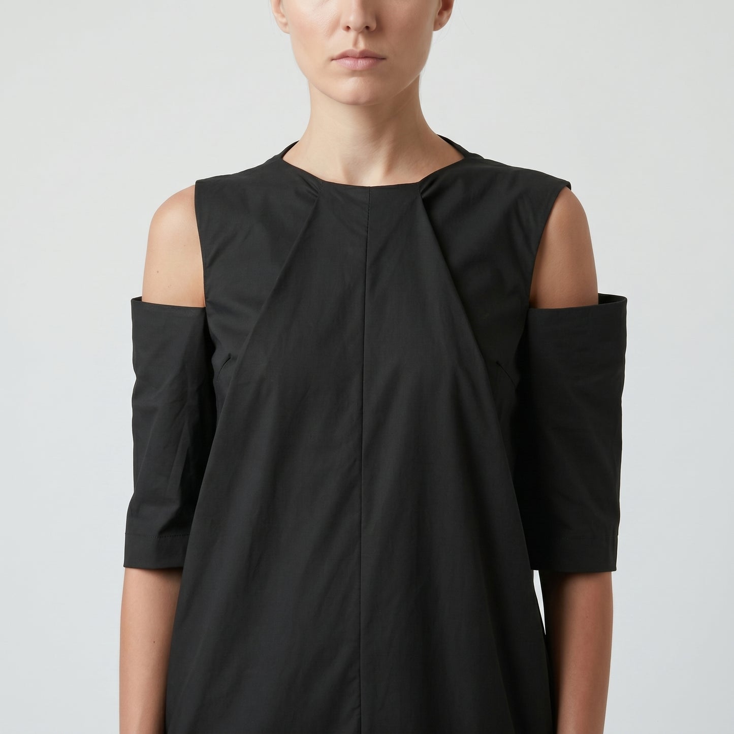 Asymmetric Cold Shoulder Midi Dress
