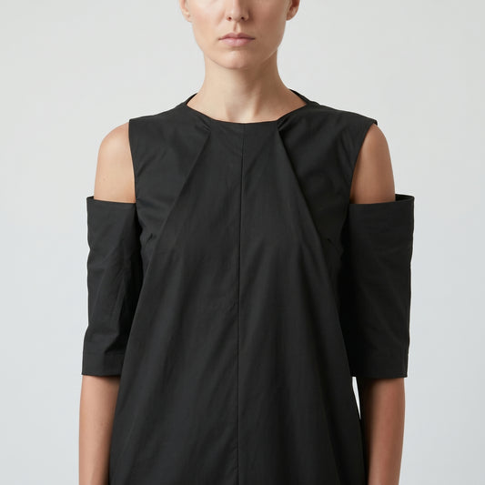 Asymmetric Cold Shoulder Midi Dress