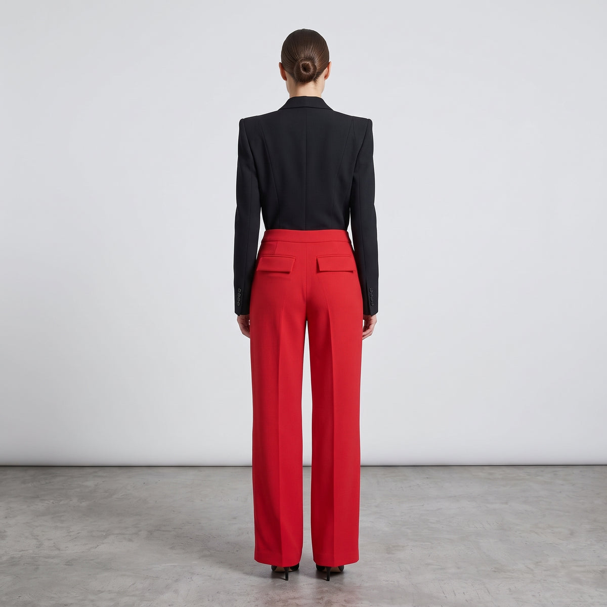 Tailored High-Rise Crimson Trousers