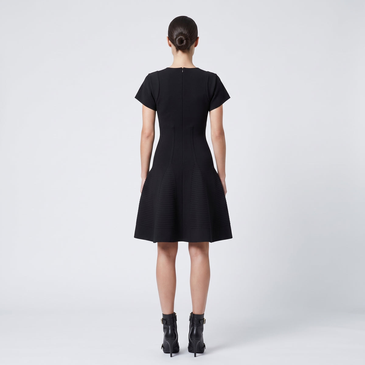 Structured Studded Black Mini Dress