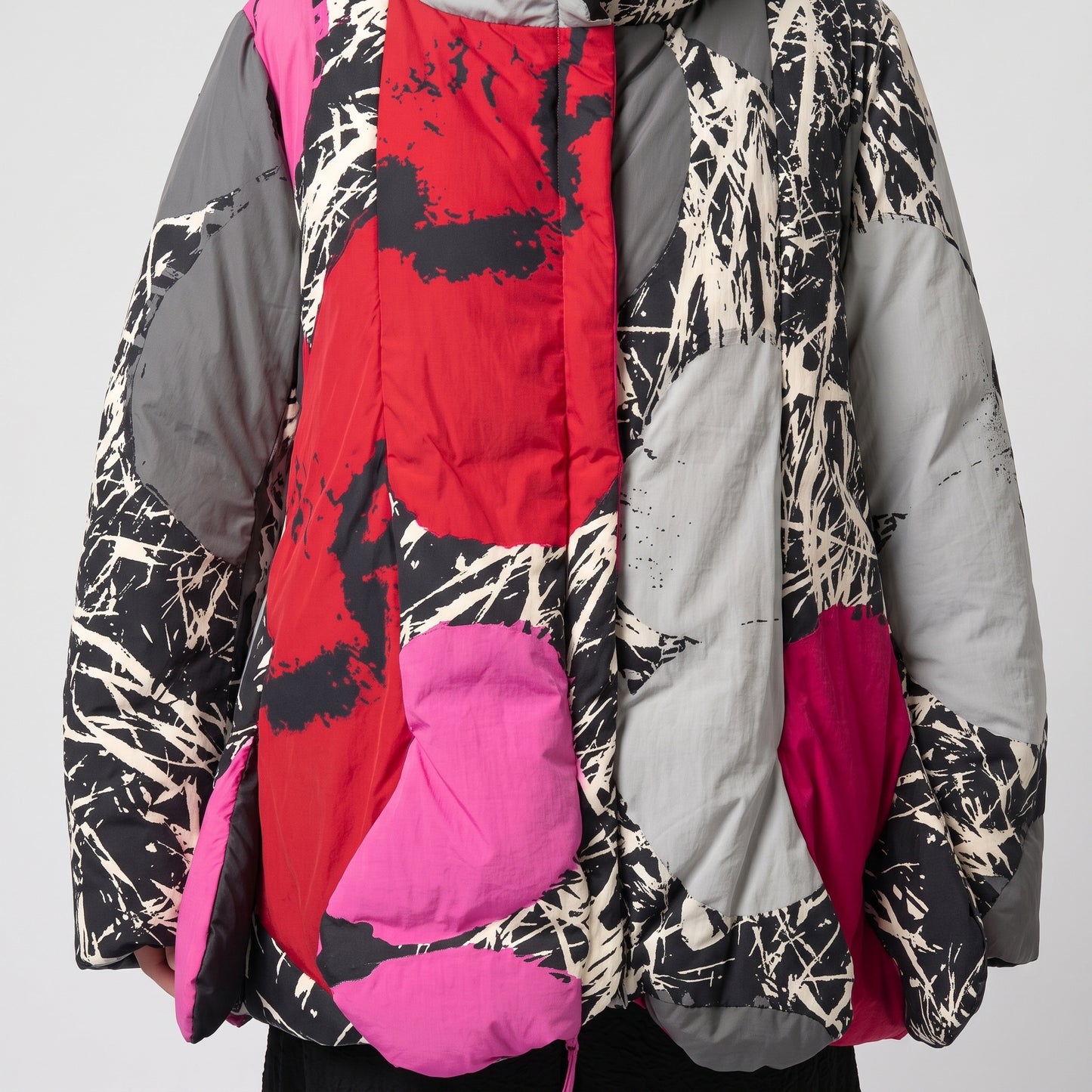 Abstract Print Puffer Jacket