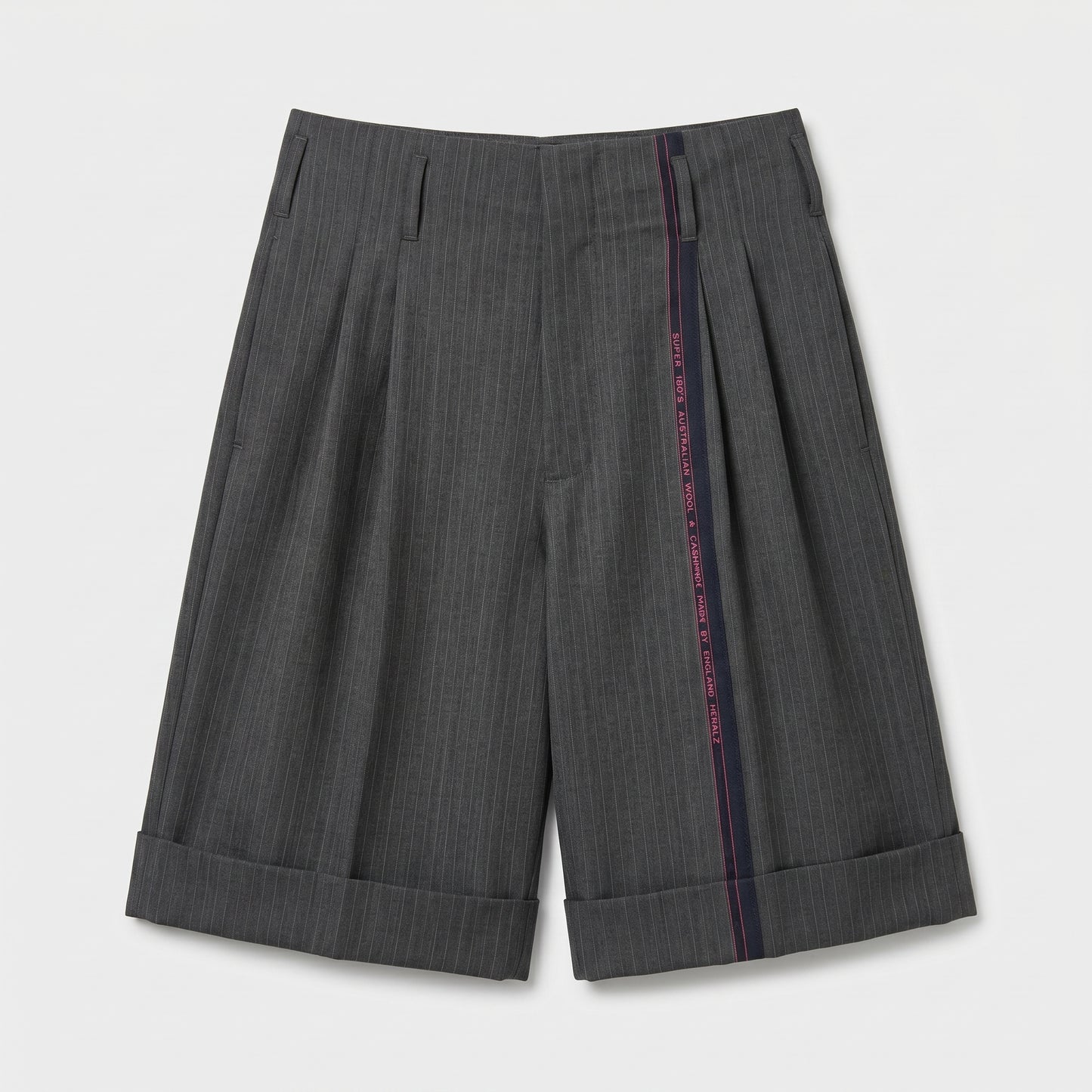 Tailored Pinstripe Wool Shorts
