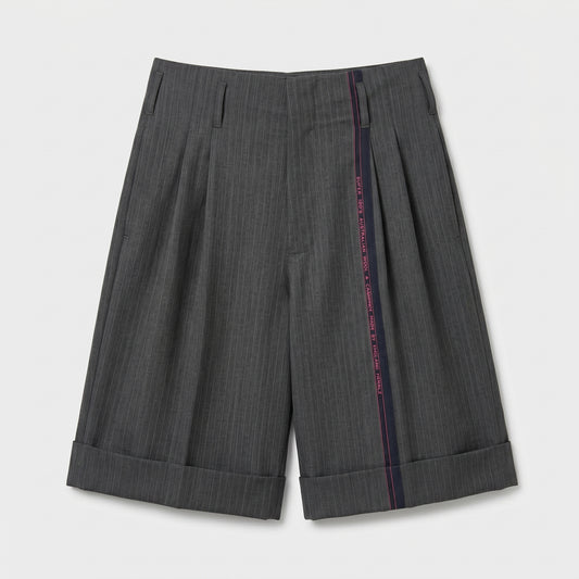 Tailored Pinstripe Wool Shorts
