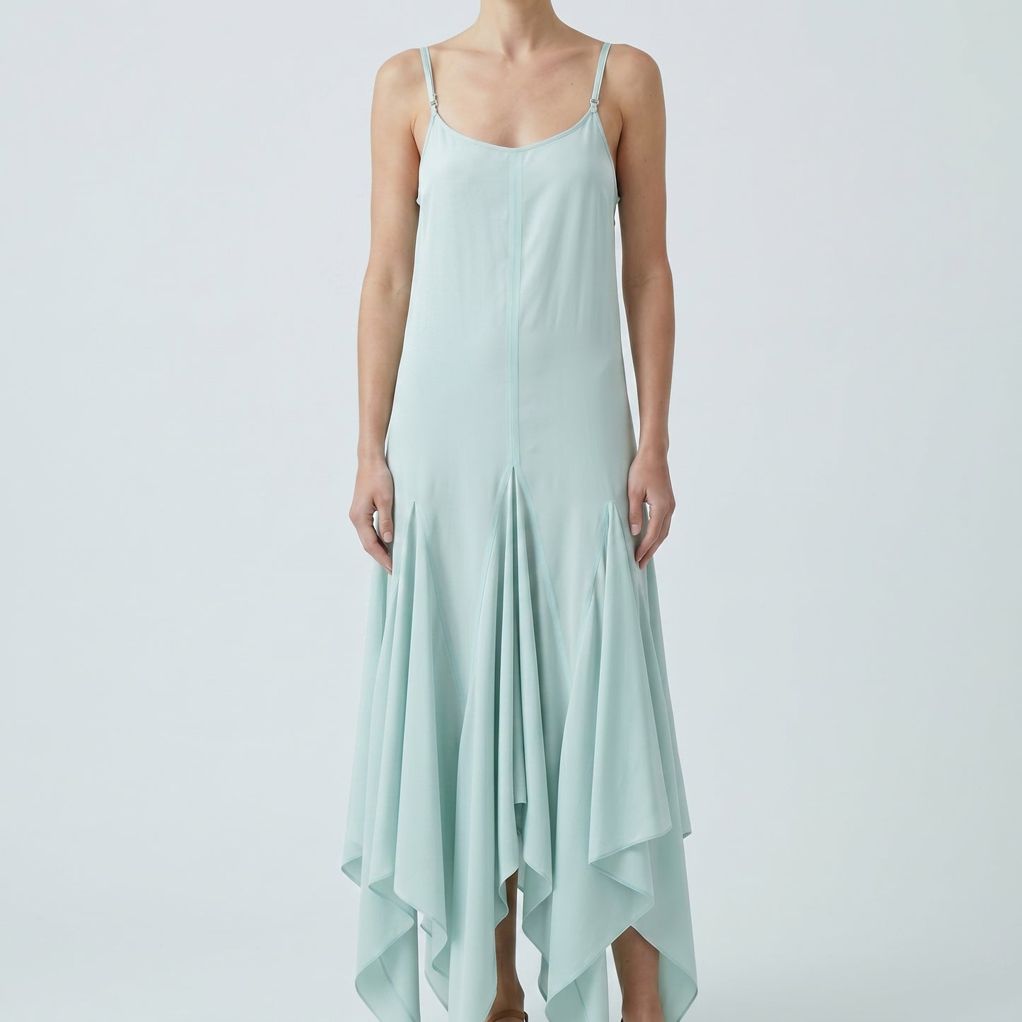 Asymmetric Hem Slip Dress